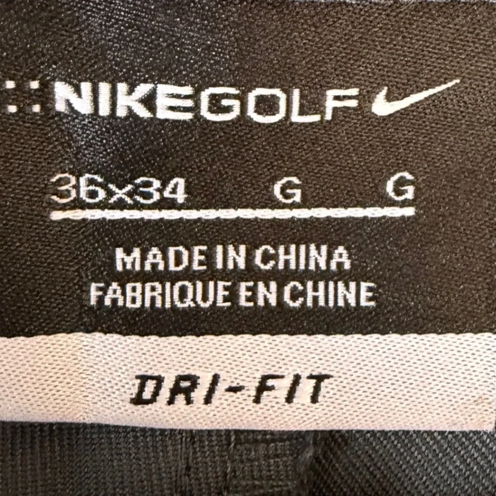 Nike Golf Dri-FIT Pants 36x34 Black Standard Fit Flat Front Performance Trousers